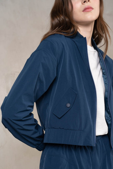 Navy Windbreaker Bomber Jacket