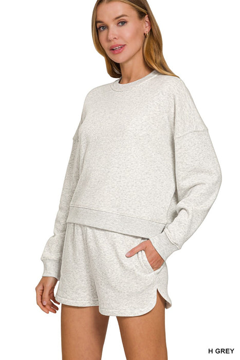 Lazy Day Sweat Set in Heather Grey