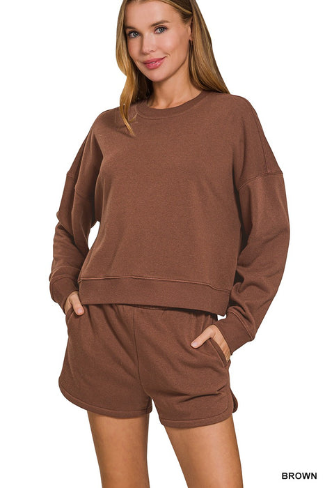 Lazy Day Sweat Set in Cafe Mocha