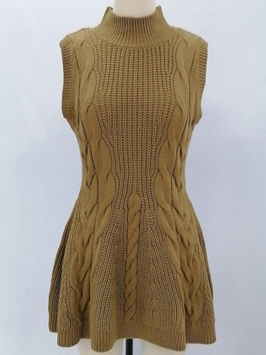 Sleeveless Cable Knit Mini Dress