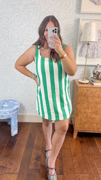Kelly Green Cabana Stripe Dress