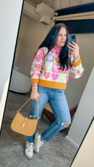 THML HEART SWEATER TOP XSMAL-XLARGE SALE