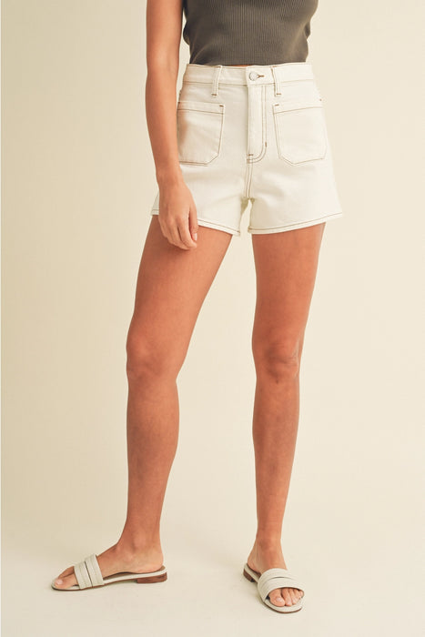 Off White Patch Pocket Short
