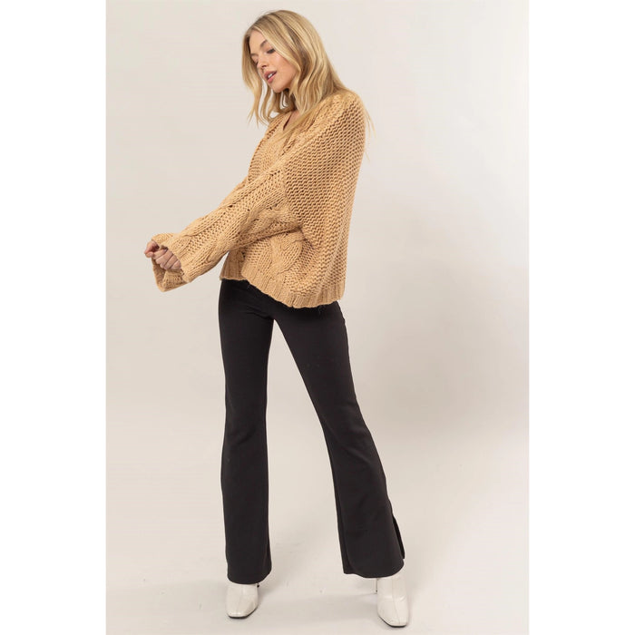 Cable Knit Oversized Sweater // Camel SALE