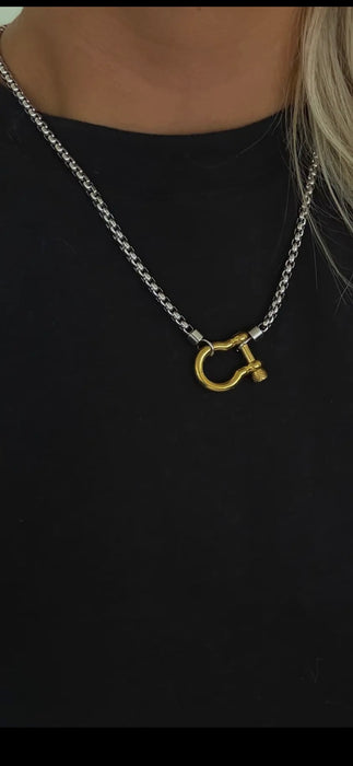 Mix Metal Locket Necklace
