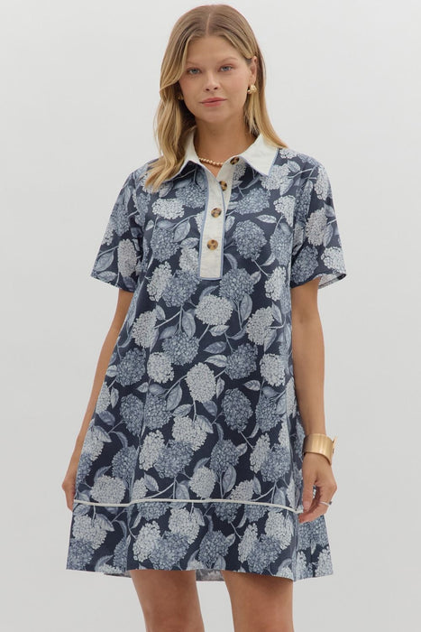 Hydrangea Mini Swing Dress