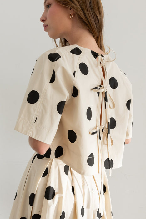 Polka dot Back Tie Top