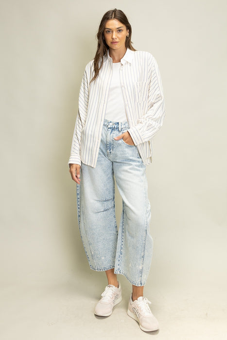 Sophisticated Stripe Button Up