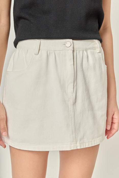 The Perfect Denim Skort in White
