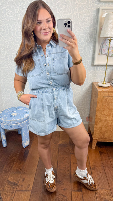 Lightweight Denim Romper