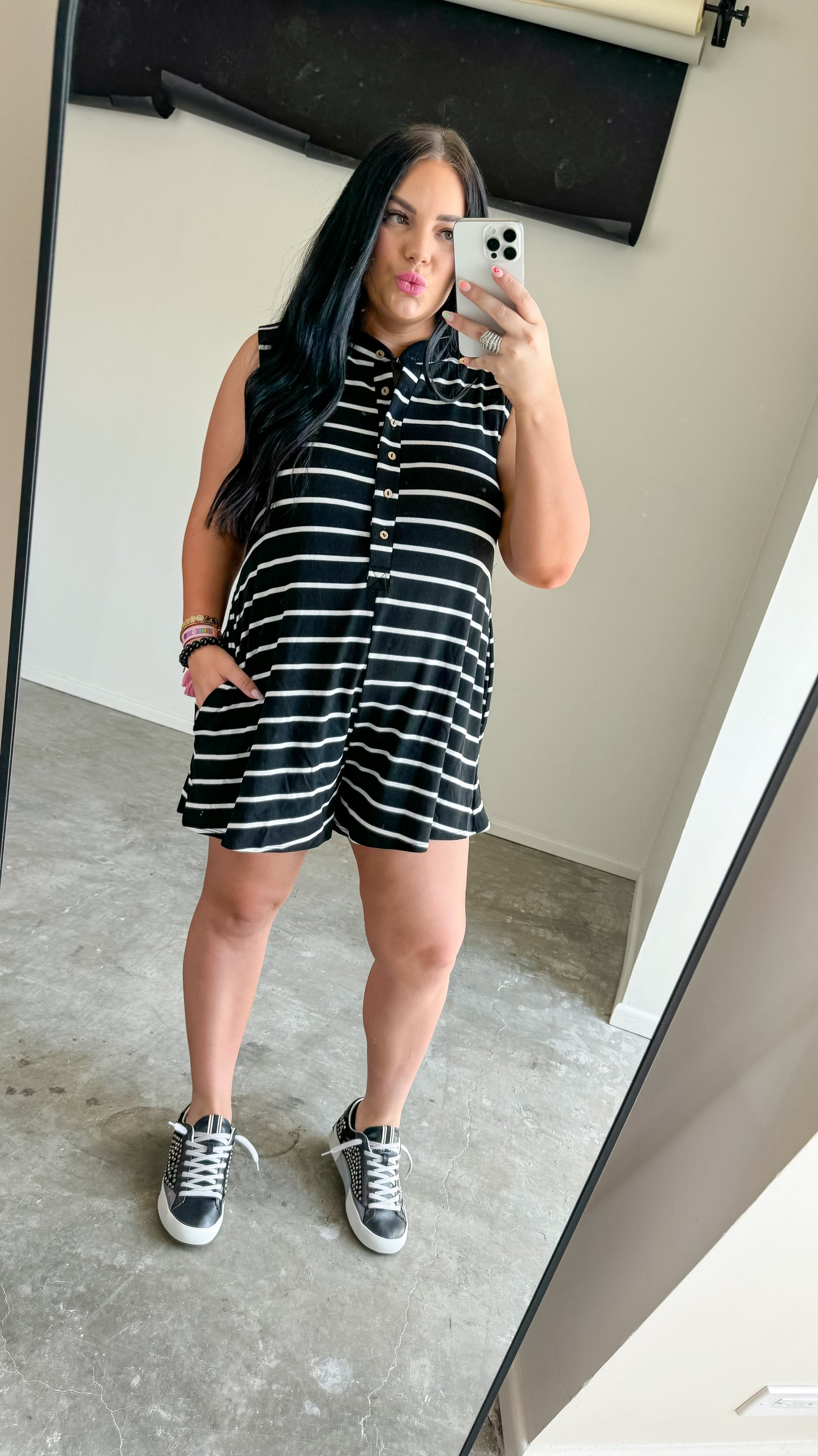 CUTE AND CASUAL STRIPE ROMPER