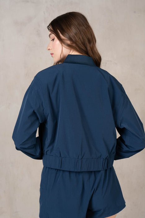 Navy Windbreaker Bomber Jacket