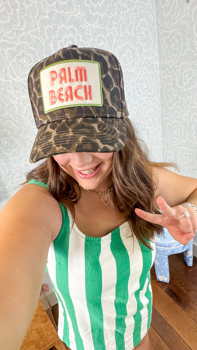 Embroidered Palm Beach Trucker Hat
