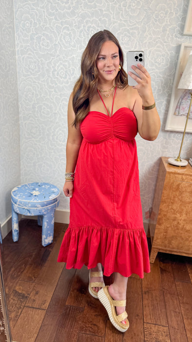 Bombshell Red Halter Dress