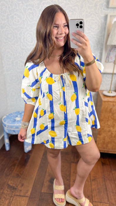 Stripe Lemon Romper