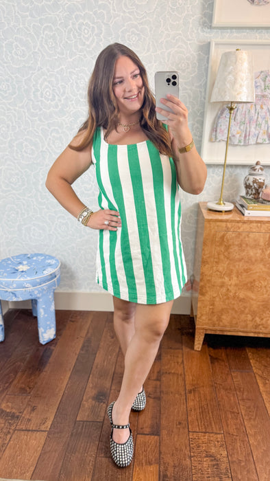 Kelly Green Cabana Stripe Dress
