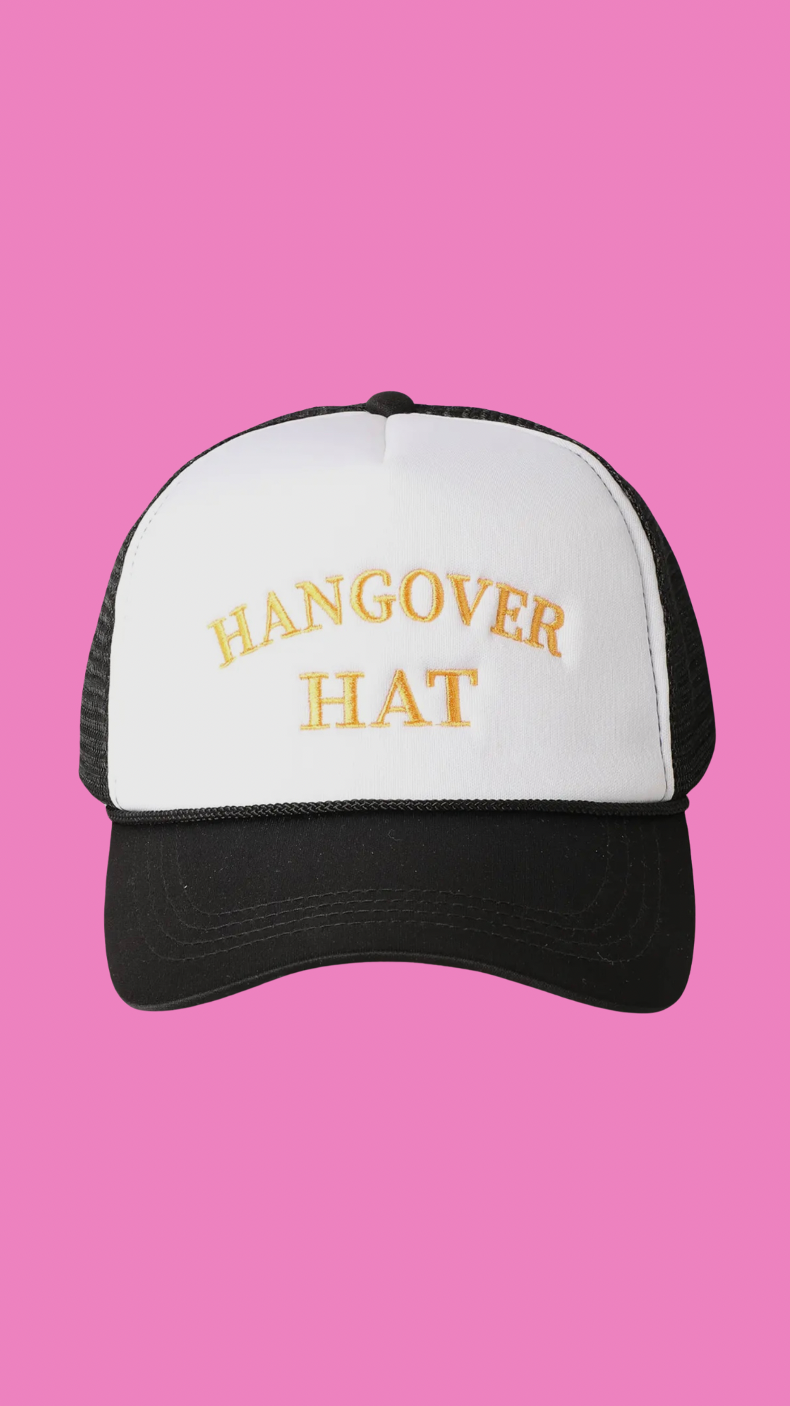 EMBROIDERED HANGOVER TRUCKER HAT