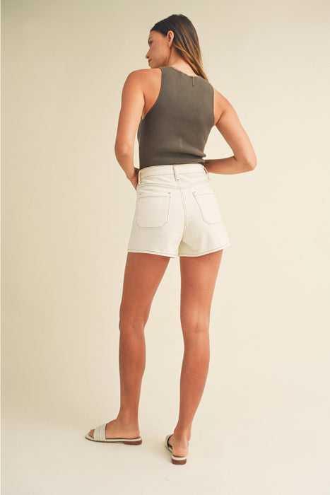 Off White Patch Pocket Short