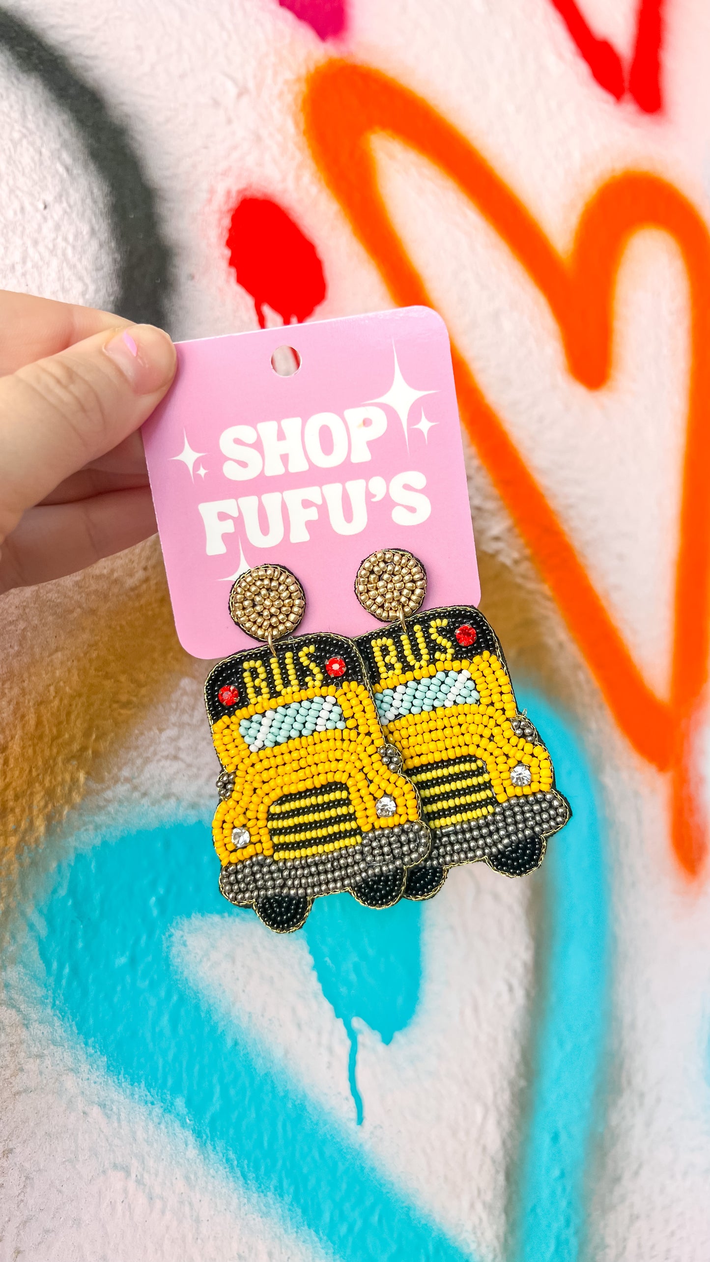 BEADED BUS EARRINGS