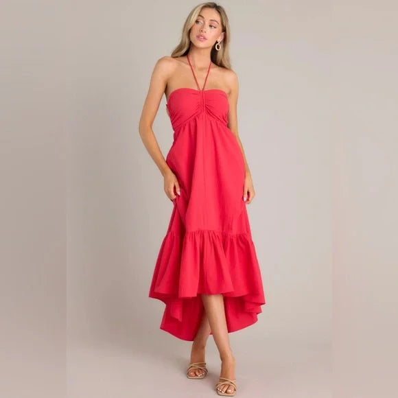 Bombshell Red Halter Dress