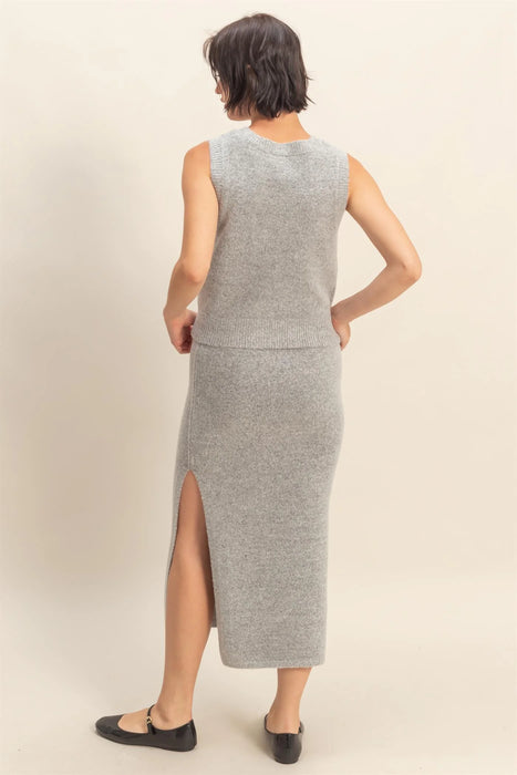 *Highly Anticipated* Sweater Skirt Set - Heather Grey
